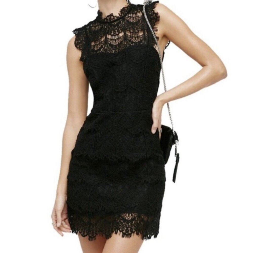 Free People Black Lace Dress
